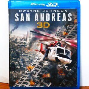 3D SAN ANDREAS (Blu-ray, 2015) 3D Blu-ray + Blu-ray, 2-Disc Set, Dwayne Johnson
